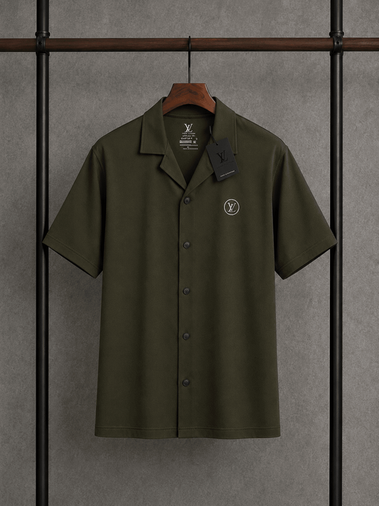 Men's Camp Collar Shirt Green