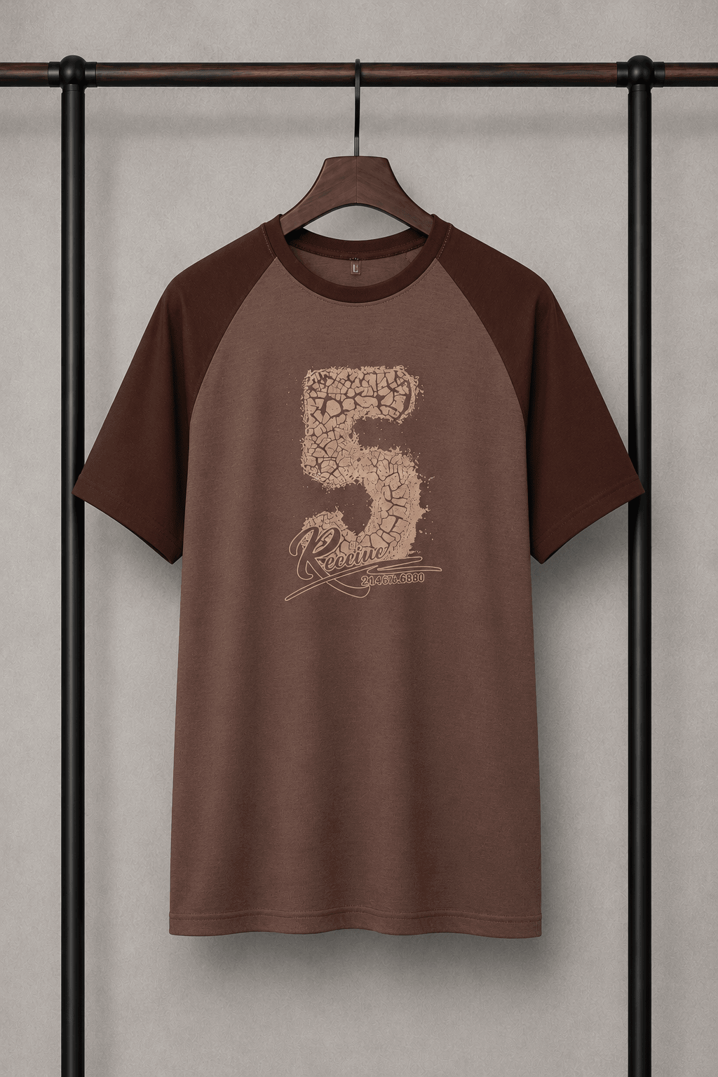 Men's Premium Printed Cotton T-Shirt Brown
