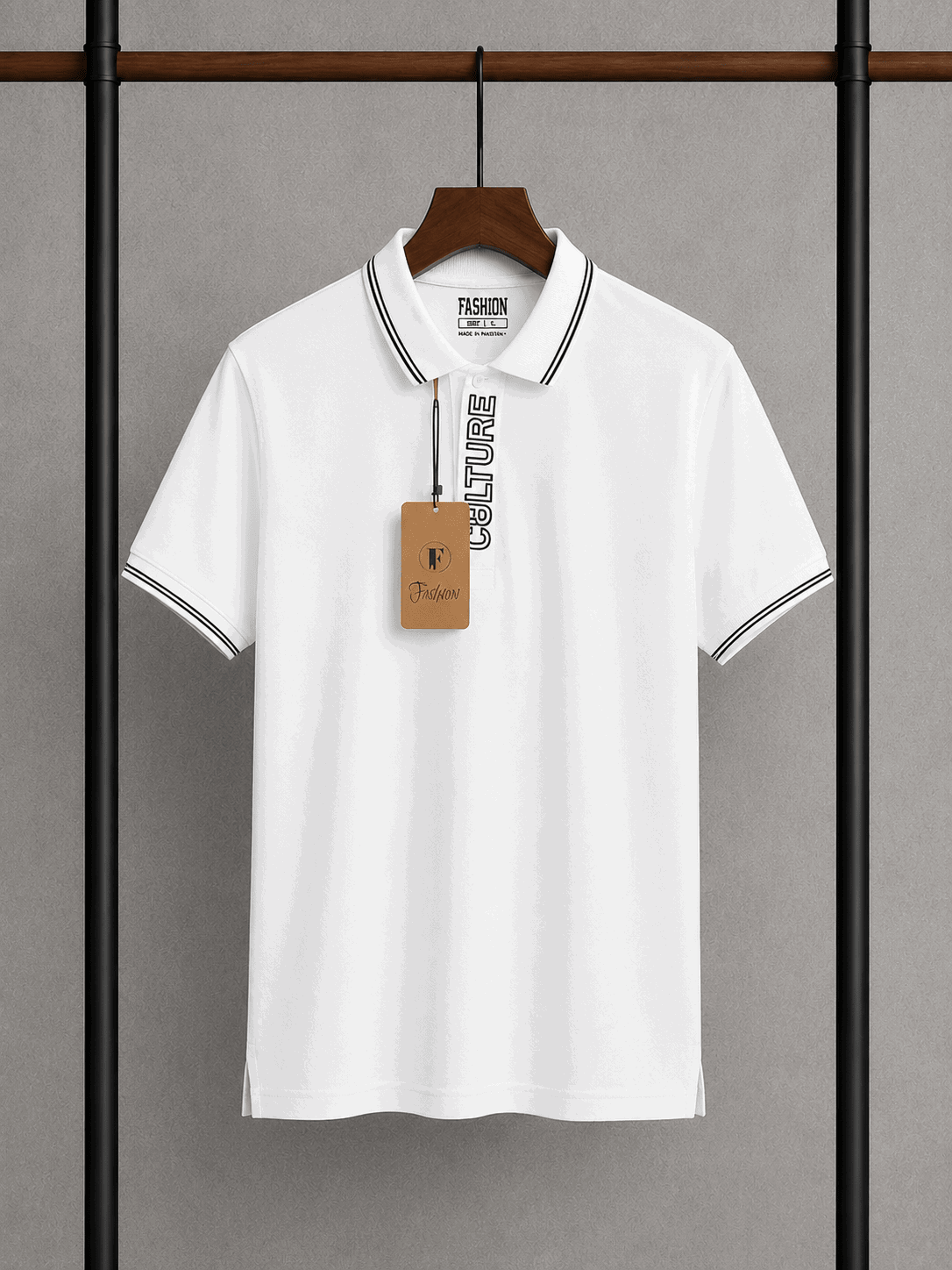 Men's Premium Contrast Collar Polo Shirt White