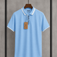 Men's Premium Contrast Collar Polo Shirt Blue