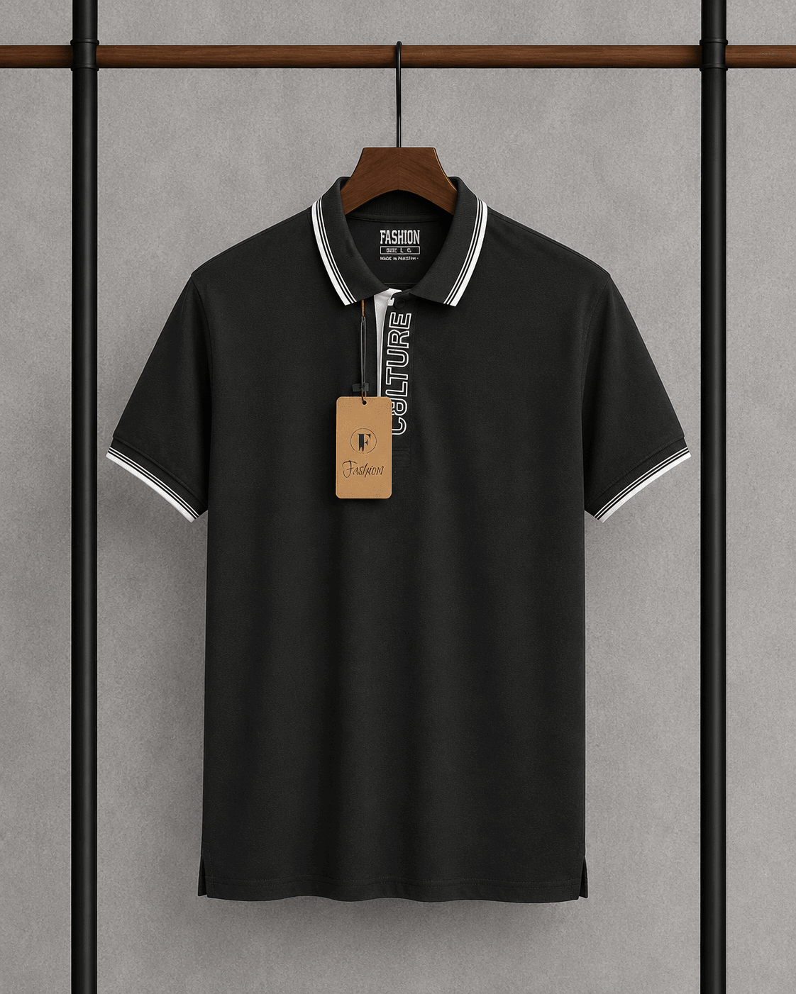 Men's Premium Contrast Collar Polo Shirt GREEN
