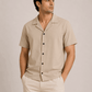 Men's Premium Camp Collar Shirt Beige