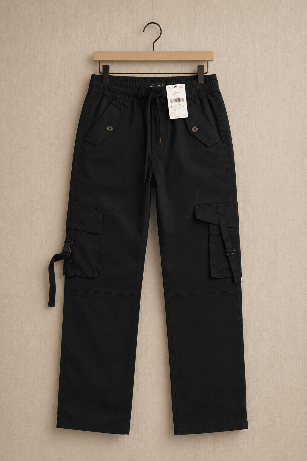 Men's Slim Fit Cargo Pants Black
