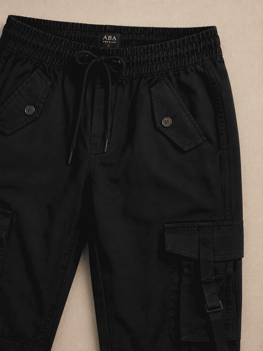 Men's Slim Fit Cargo Pants Black