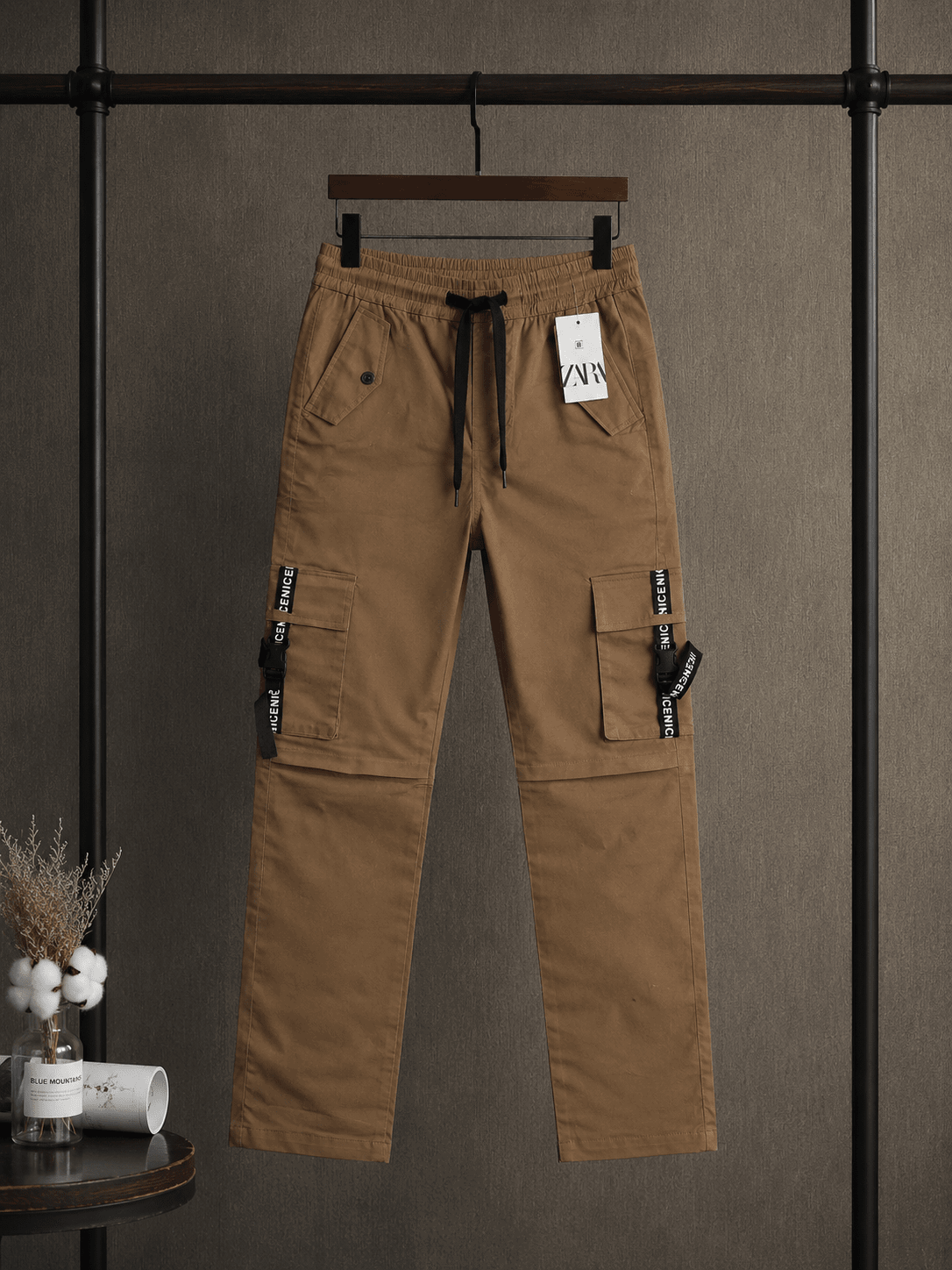 Men's Slim Fit Cargo Pants Yellow