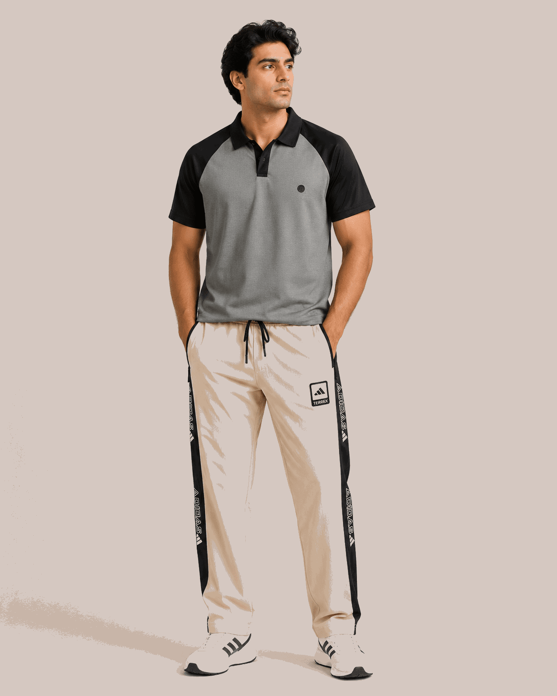 Men's Multi-Pocket Fleece Trail Pants Beige
